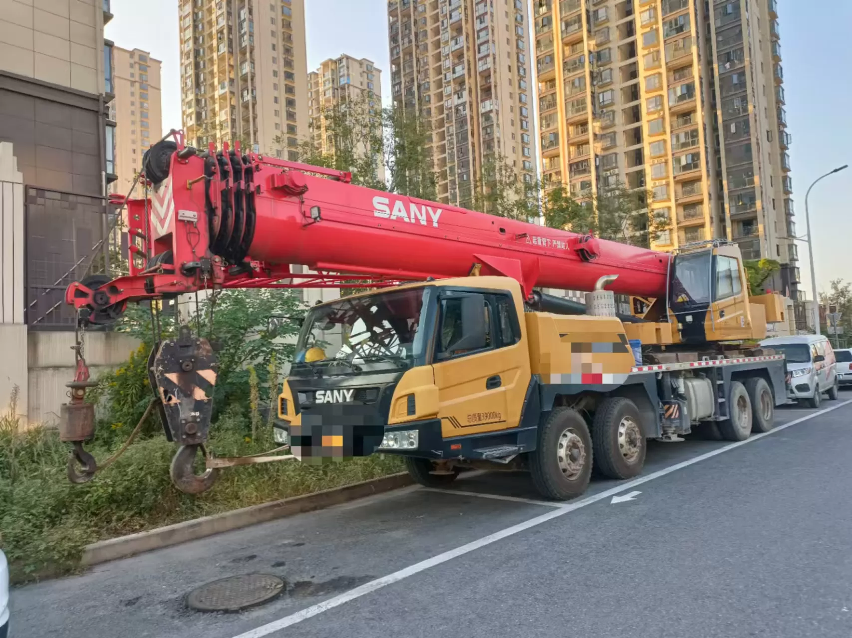 grue d'occasion sany 40t, machine de levage, camion, grue à roues, 2021