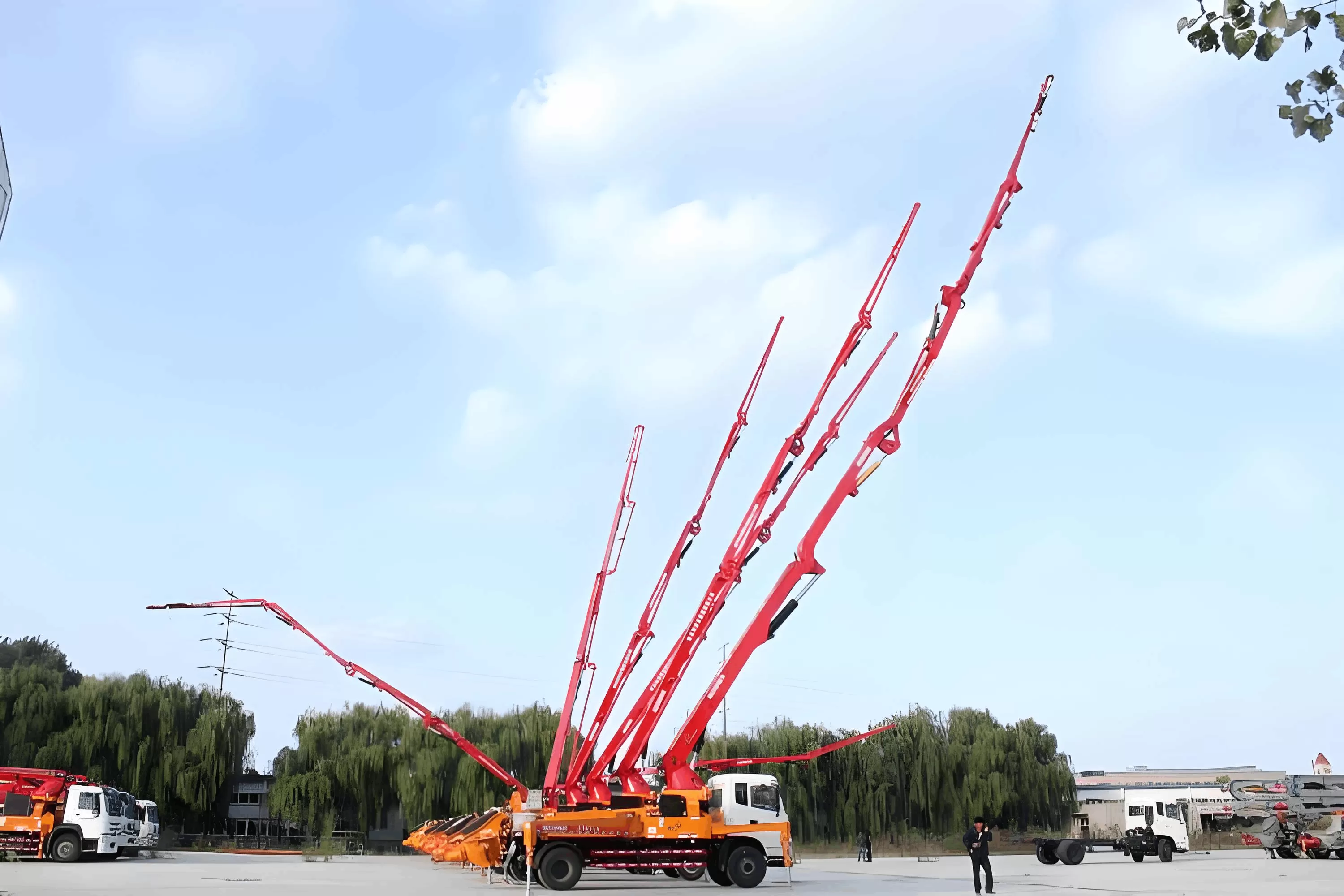 camion de pompe en béton de 56 m: quelle est la distance de pompage horizontale / verticale maximale?
