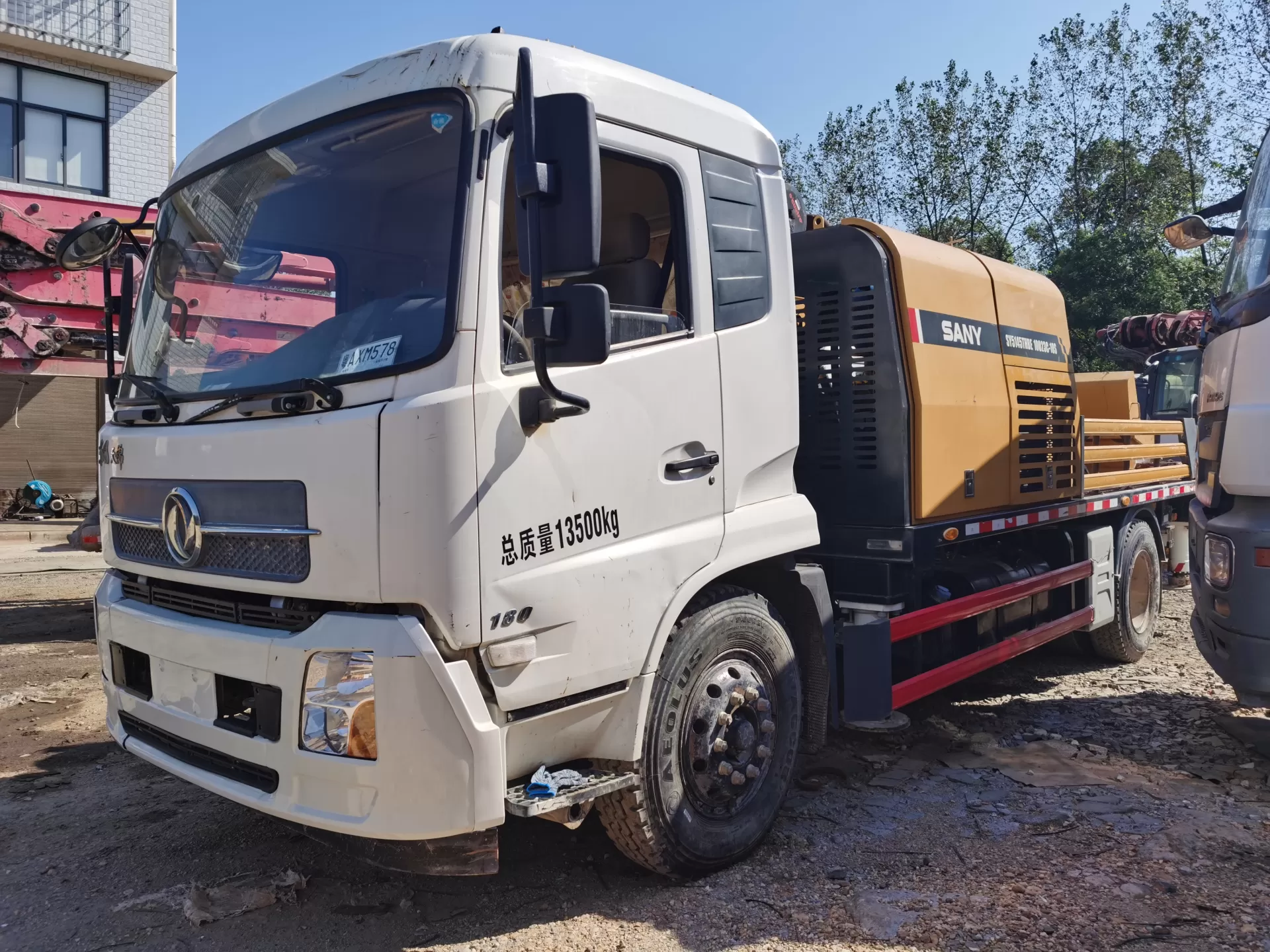 sany city – pompe à béton mobile montée sur camion, pompe de ligne pour la construction, 2021